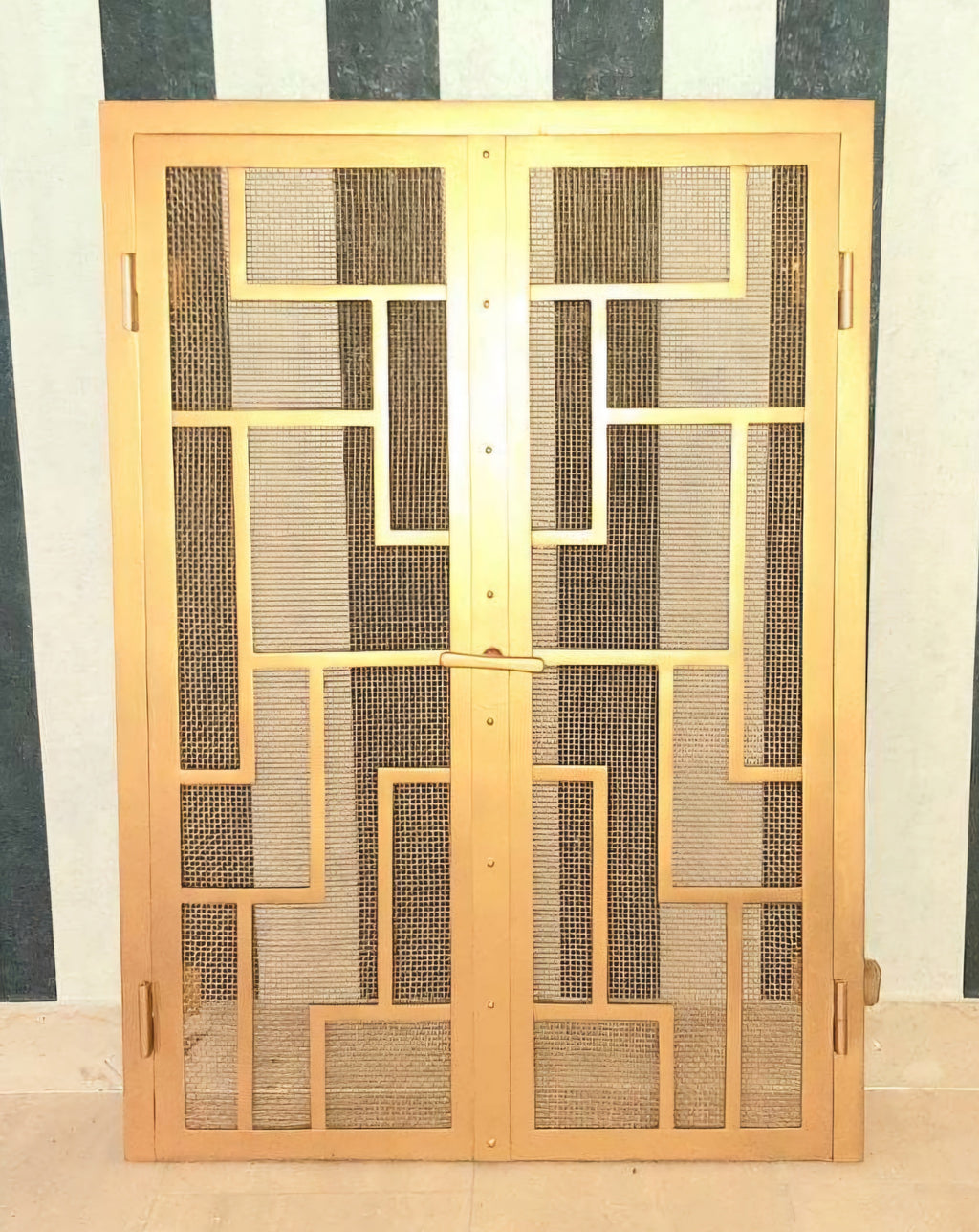 Josef Hoffmann Brass Fireplace Protection Screen – Wiener Werkstätte, Unused