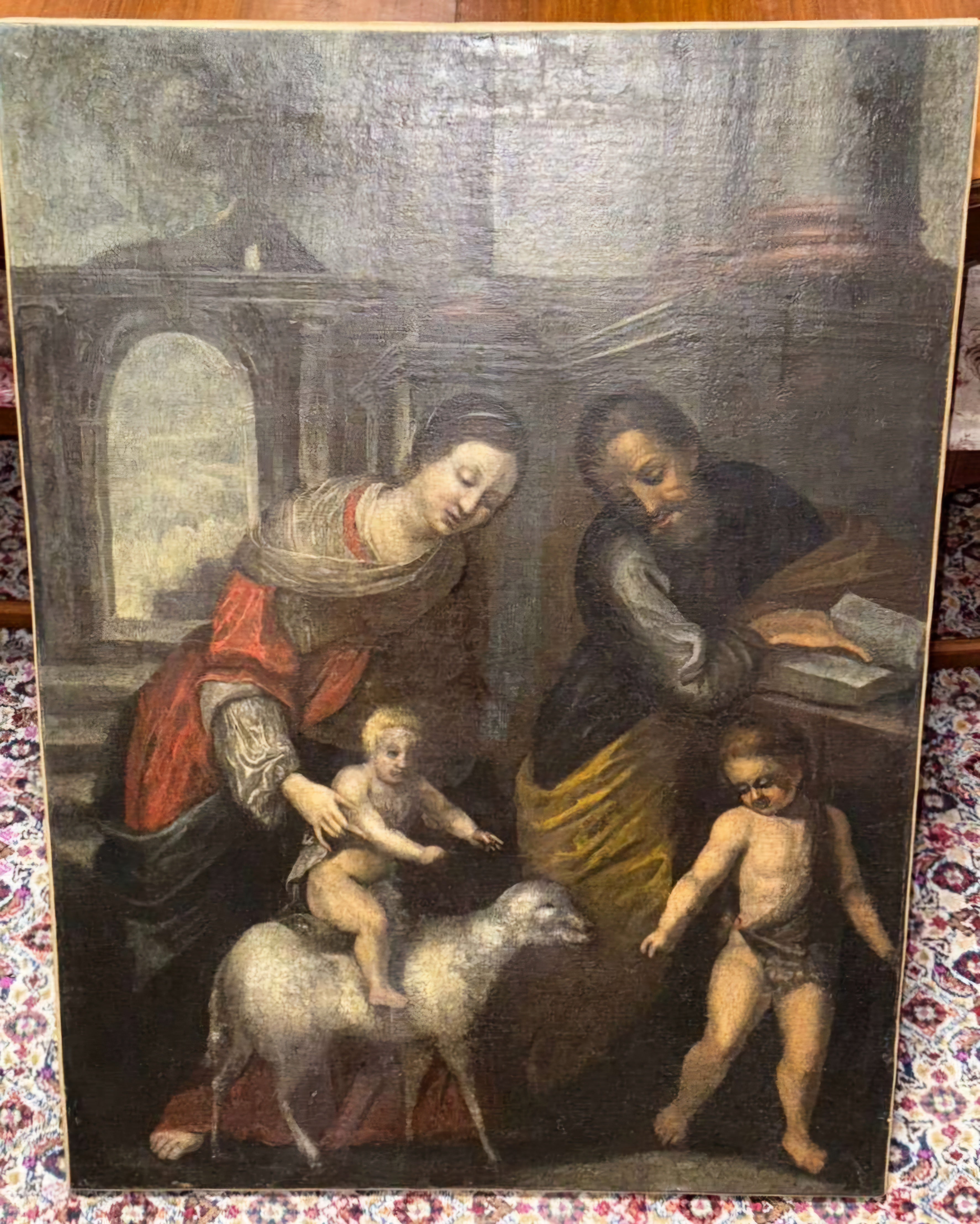 Holy Family with Lamb, Oil on canvas, Late 17th century