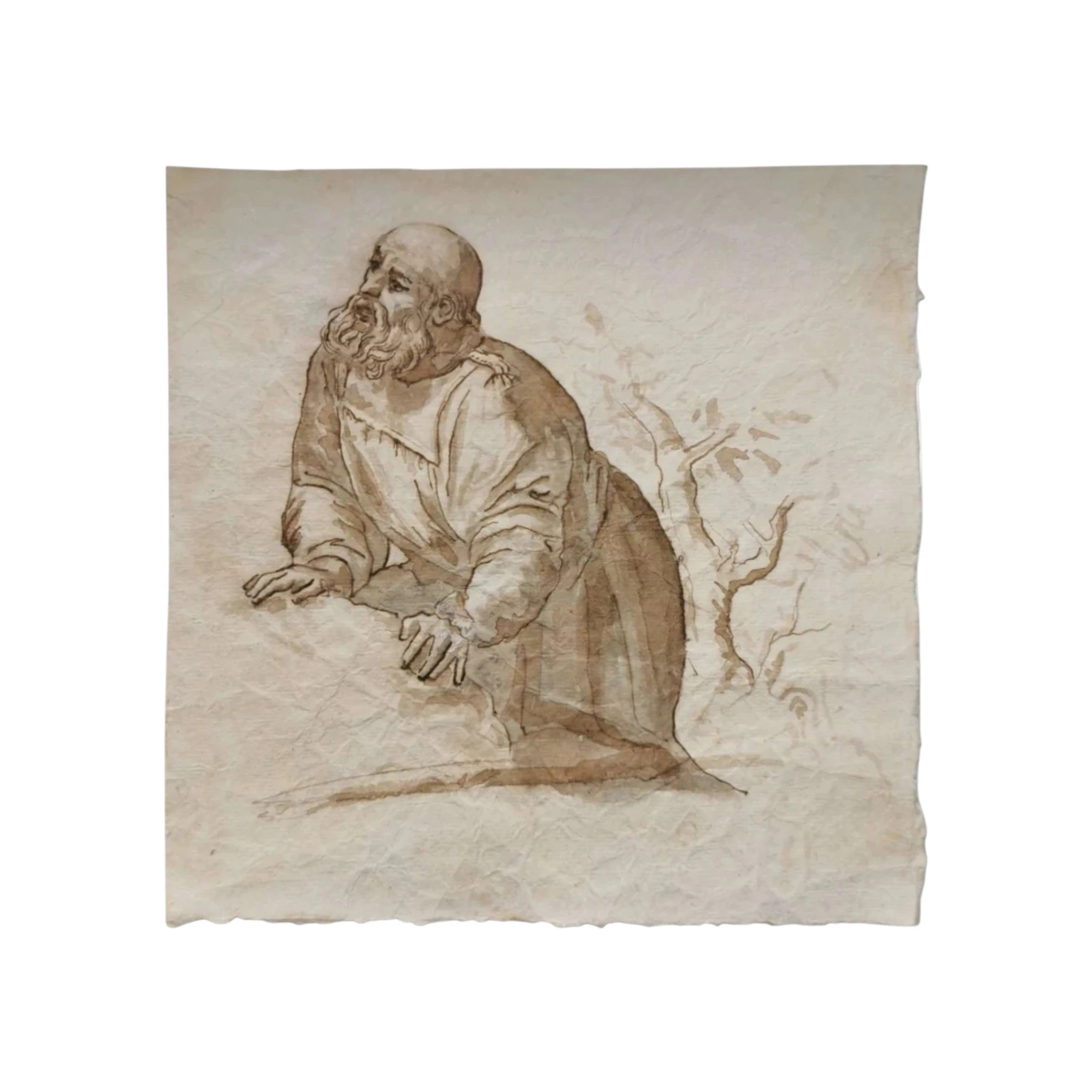 Giovanni Battista Trotti, Sierist brown ink drawing, 16th century