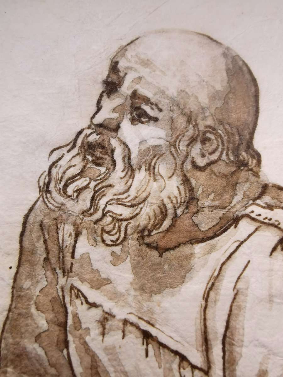 Giovanni Battista Trotti, Sierist brown ink drawing, 16th century