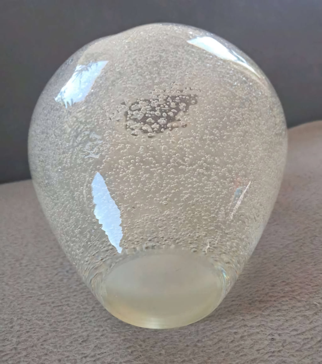 Murano Glass Heart Vase – Silver Bubble