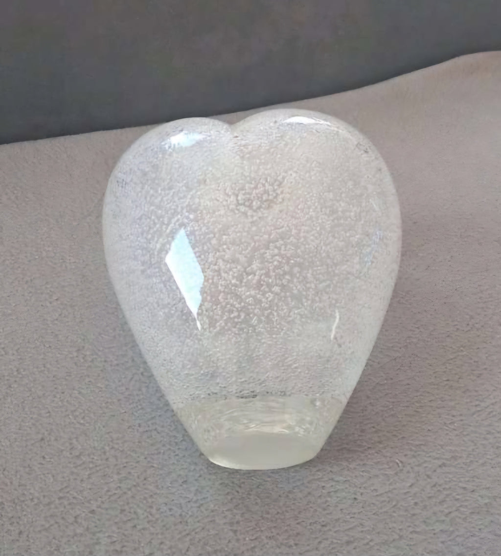 Murano Glass Heart Vase – Silver Bubble