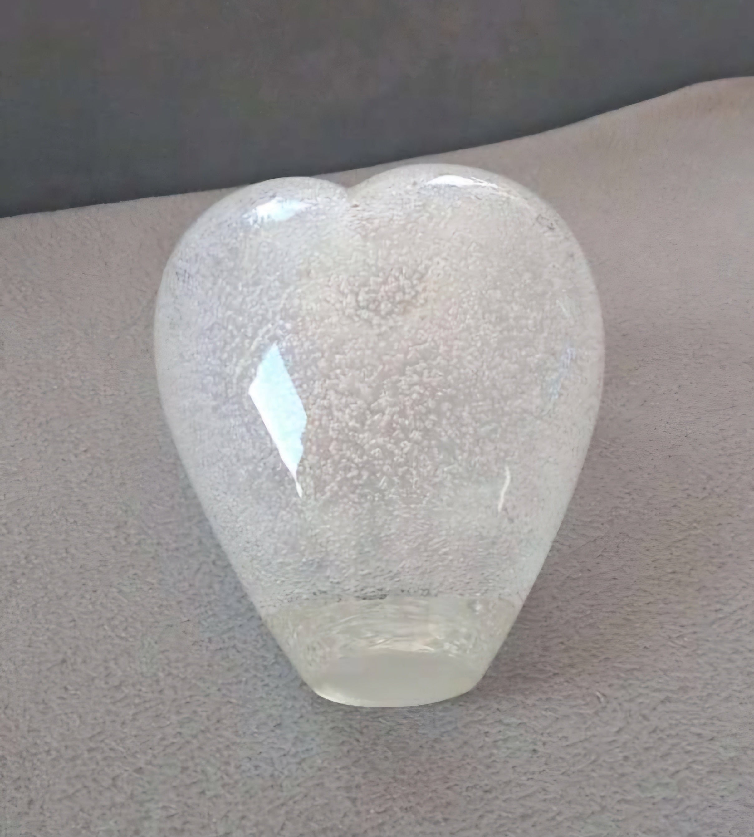 Murano Glass Heart Vase – Silver Bubble