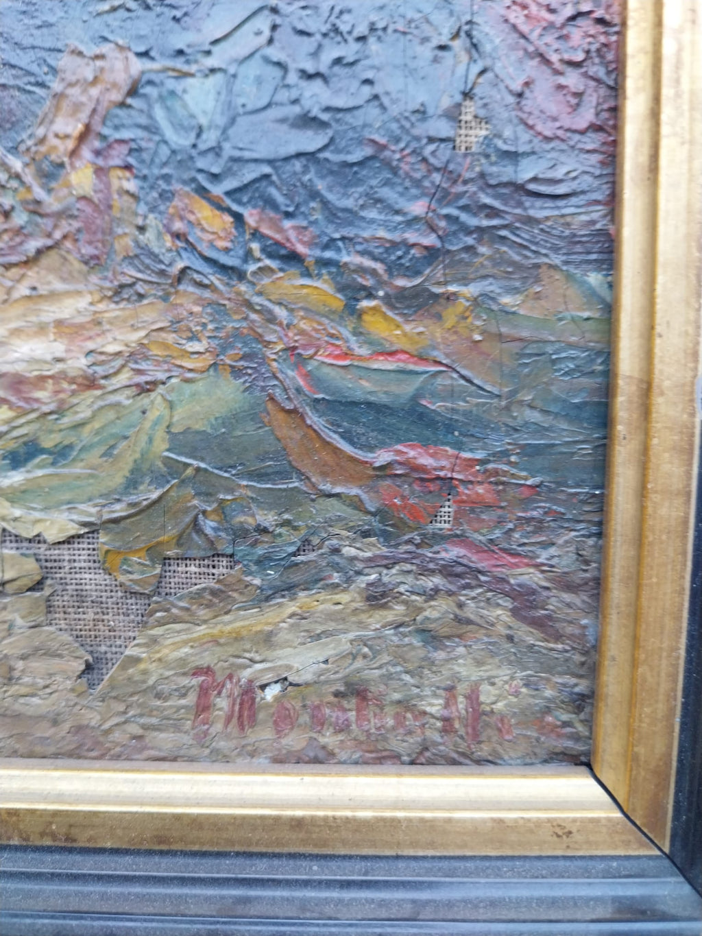 Signed Oil on Canvas "Three Elegant Ladies in a Park"+ Expert Certificate, Adolphe Monticelli, 19th Century