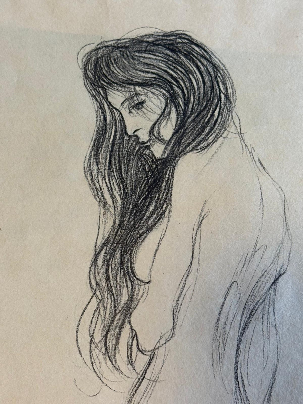 Standing Female Nude by Gustav Klimt, Penicil on Paper, Hand Signed, 1910s