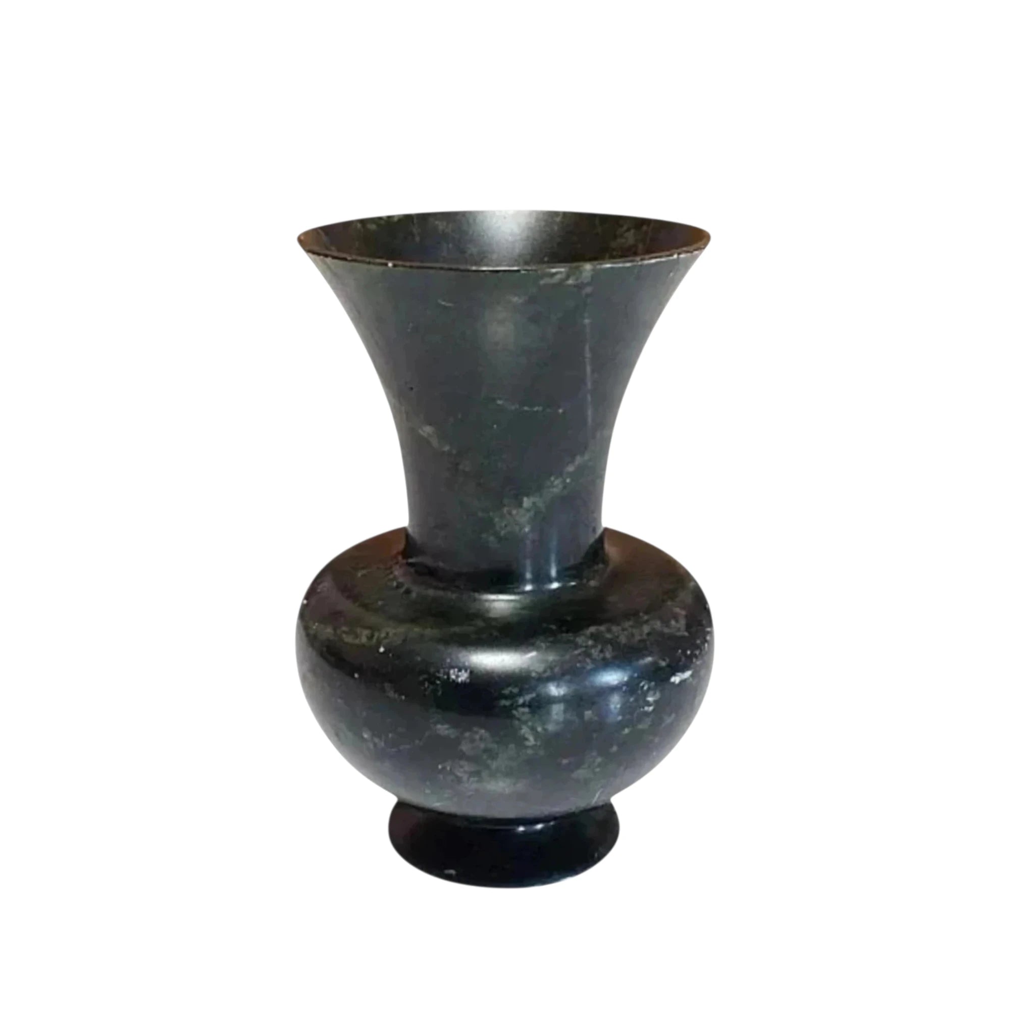 Antique Spinach-Green Nephrite Jade Vase