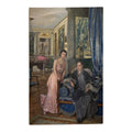 Huge Painting Elegant Salon with Mother and Daughter, Luigi Paolillo 1933
