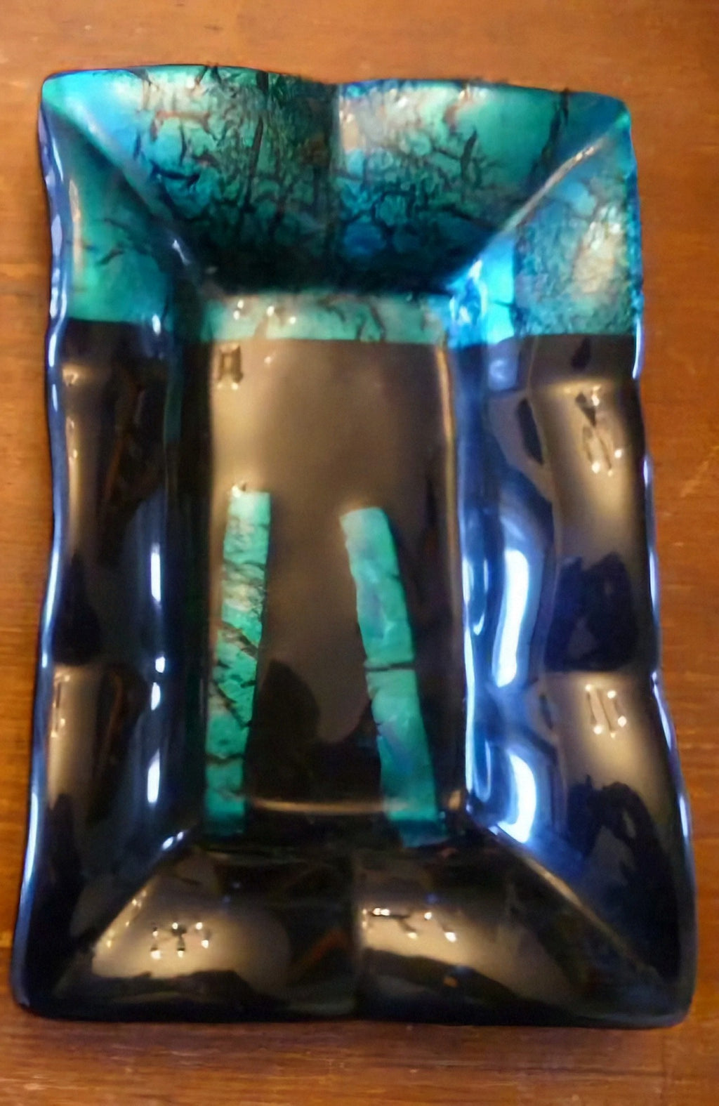 Luxury Iridescent Crackle Glass Serving Dishes – Set of 2